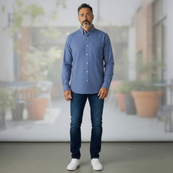 Izod Other - NWT IZOD RIVIERA Sz. XL Blue Long Sleeve Casual Button Down Shirt